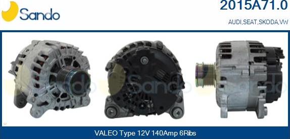 Sando 2015A71.0 - Ģenerators autodraugiem.lv