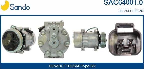 Sando SAC64001.0 - Kompresors, Gaisa kond. sistēma autodraugiem.lv