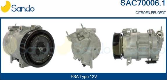 Sando SAC70006.1 - Kompresors, Gaisa kond. sistēma autodraugiem.lv