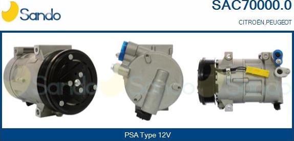 Sando SAC70000.0 - Kompresors, Gaisa kond. sistēma autodraugiem.lv