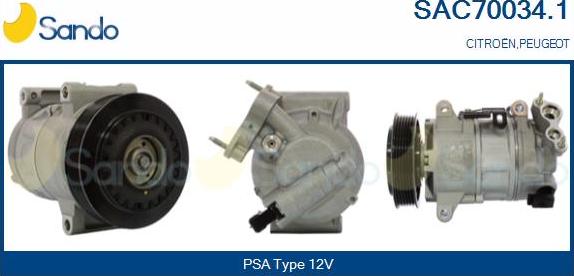 Sando SAC70034.1 - Kompresors, Gaisa kond. sistēma autodraugiem.lv