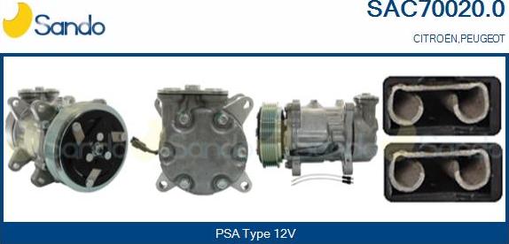 Sando SAC70020.0 - Kompresors, Gaisa kond. sistēma autodraugiem.lv
