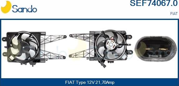 Sando SEF74067.0 - Elektromotors, Dzes. sist. radiatora ventilators autodraugiem.lv
