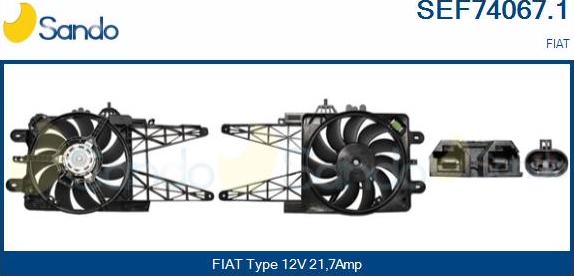 Sando SEF74067.1 - Elektromotors, Dzes. sist. radiatora ventilators autodraugiem.lv