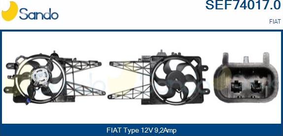 Sando SEF74017.0 - Elektromotors, Dzes. sist. radiatora ventilators autodraugiem.lv