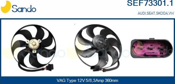 Sando SEF73301.1 - Ventilators, Motora dzesēšanas sistēma autodraugiem.lv