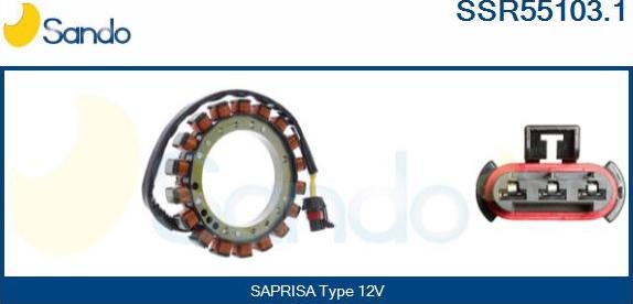 Sando SSR55103.1 - Stators, Ģenerators autodraugiem.lv