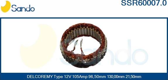 Sando SSR60007.0 - Stators, Ģenerators autodraugiem.lv