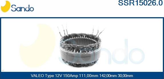 Sando SSR15026.0 - Stators, Ģenerators autodraugiem.lv