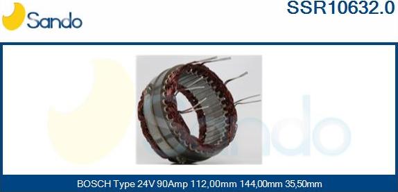Sando SSR10632.0 - Stators, Ģenerators autodraugiem.lv