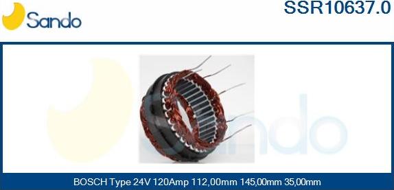 Sando SSR10637.0 - Stators, Ģenerators autodraugiem.lv