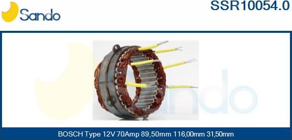 Sando SSR10054.0 - Stators, Ģenerators autodraugiem.lv