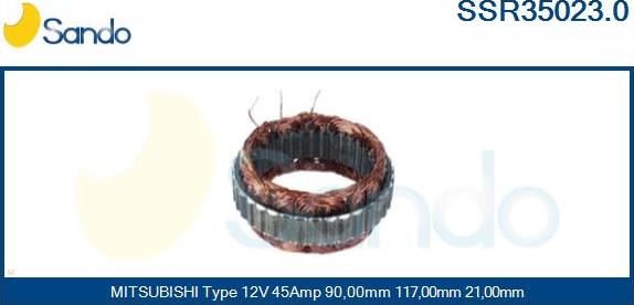Sando SSR35023.0 - Stators, Ģenerators autodraugiem.lv