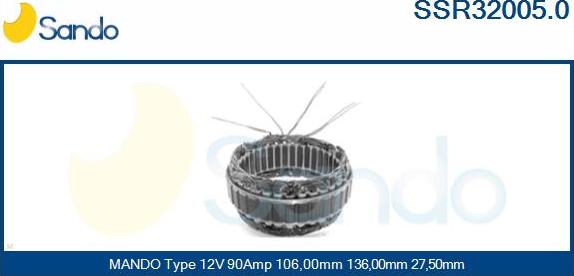 Sando SSR32005.0 - Stators, Ģenerators autodraugiem.lv