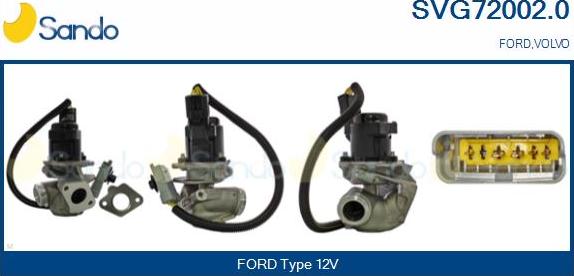Sando SVG72002.0 - Izpl. gāzu recirkulācijas vārsts autodraugiem.lv