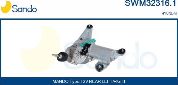 Sando SWM32316.1 - Stikla tīrītāju motors autodraugiem.lv