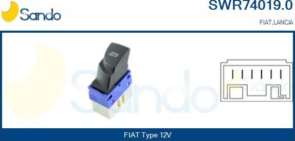 Sando SWR74019.0 - Slēdzis, Stikla pacēlājmehānisms autodraugiem.lv