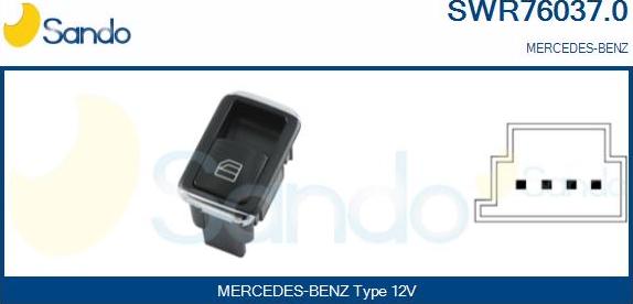 Sando SWR76037.0 - Slēdzis, Stikla pacēlājmehānisms autodraugiem.lv