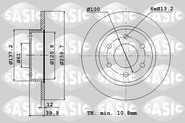 Sasic 9004410J - Bremžu diski autodraugiem.lv