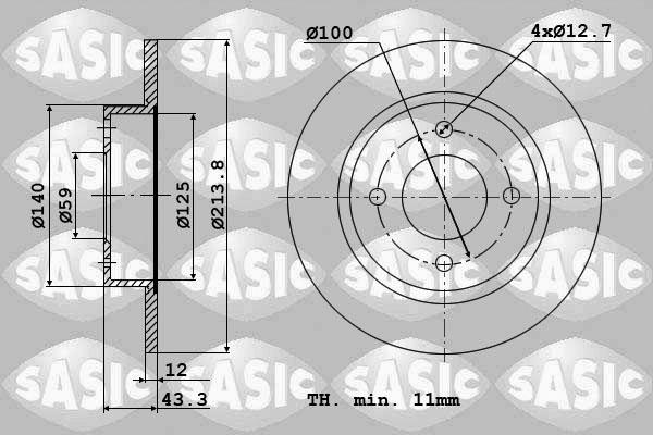 Sasic 9004566J - Bremžu diski autodraugiem.lv