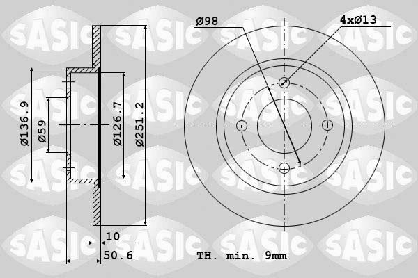 Sasic 9004366J - Bremžu diski autodraugiem.lv