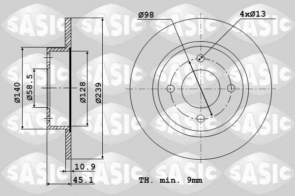 Sasic 9004313J - Bremžu diski autodraugiem.lv