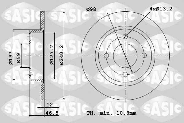 Sasic 9004381J - Bremžu diski autodraugiem.lv