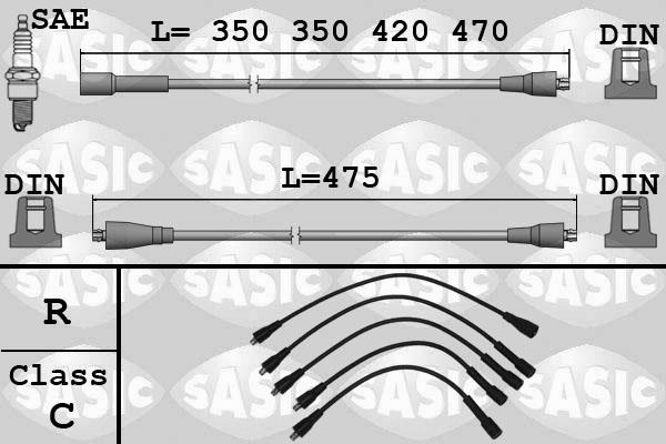 Sasic 9284016 - Augstsprieguma vadu komplekts autodraugiem.lv