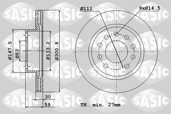 Sasic 6106163 - Bremžu diski autodraugiem.lv