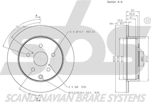 SBS 18152045112 - Bremžu diski autodraugiem.lv