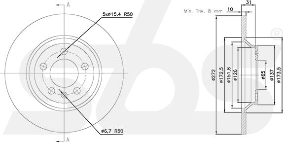 SBS 18152047117 - Bremžu diski autodraugiem.lv