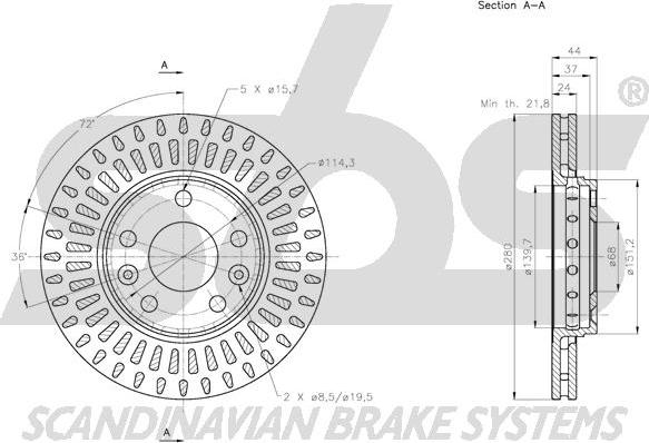 SBS 1815313970 - Bremžu diski autodraugiem.lv