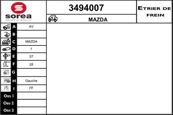 Sera 3494007 - Bremžu suports autodraugiem.lv