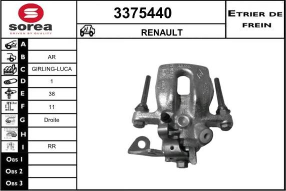 Sera 3375440 - Bremžu suports autodraugiem.lv