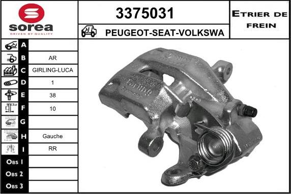 Sera 3375031 - Bremžu suports autodraugiem.lv