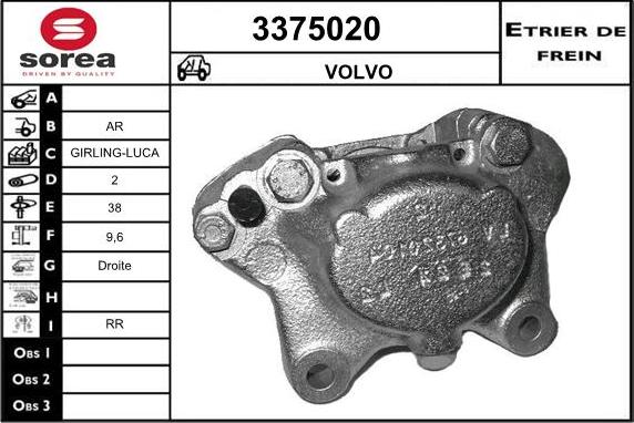 Sera 3375020 - Bremžu suports autodraugiem.lv