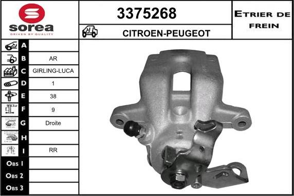 Sera 3375268 - Bremžu suports autodraugiem.lv