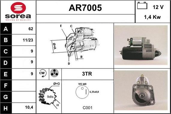 Sera AR7005 - Starteris autodraugiem.lv