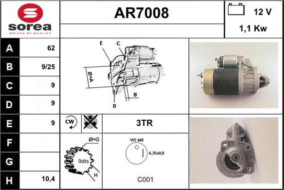 Sera AR7008 - Starteris autodraugiem.lv