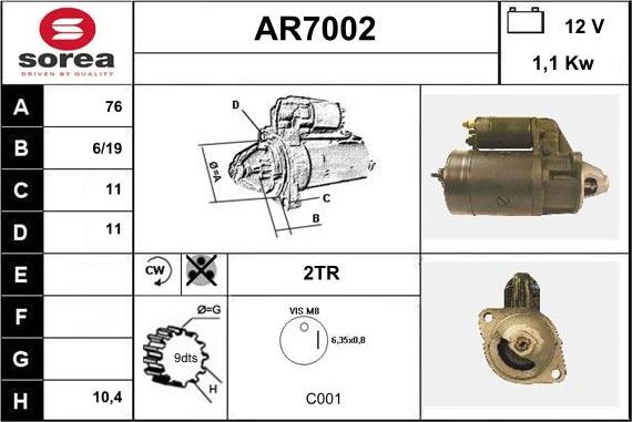 Sera AR7002 - Starteris autodraugiem.lv