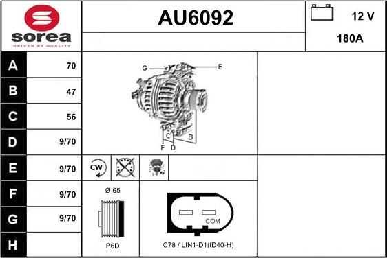 Sera AU6092 - Ģenerators autodraugiem.lv