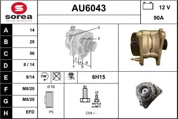 Sera AU6043 - Ģenerators autodraugiem.lv