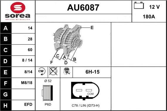 Sera AU6087 - Ģenerators autodraugiem.lv