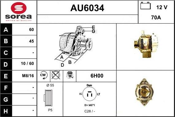 Sera AU6034 - Ģenerators autodraugiem.lv