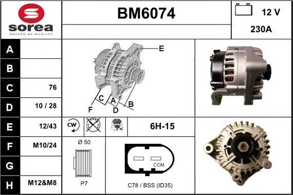 Sera BM6074 - Ģenerators autodraugiem.lv