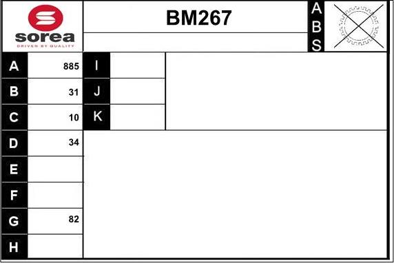 Sera BM267 - Piedziņas vārpsta autodraugiem.lv