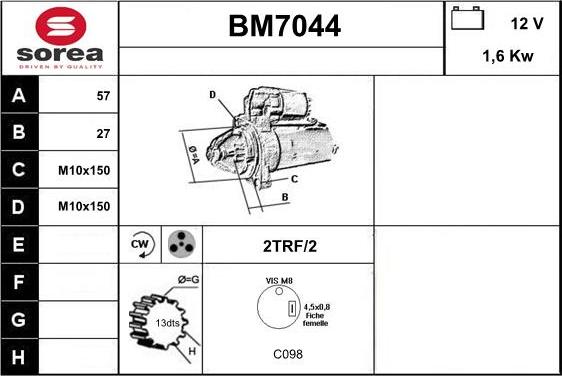 Sera BM7044 - Starteris autodraugiem.lv