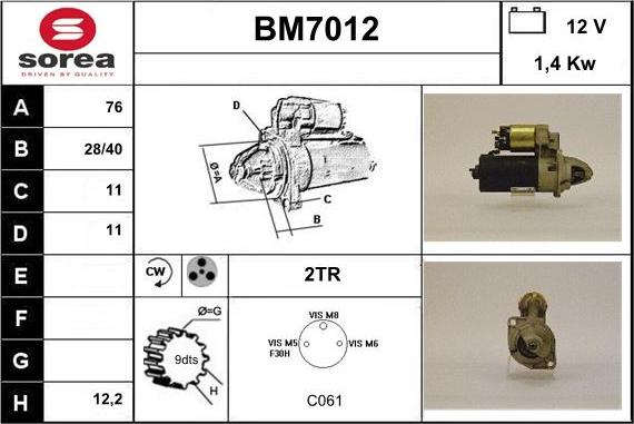 Sera BM7012 - Starteris autodraugiem.lv