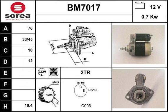 Sera BM7017 - Starteris autodraugiem.lv