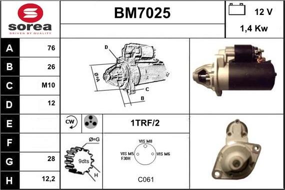 Sera BM7025 - Starteris autodraugiem.lv